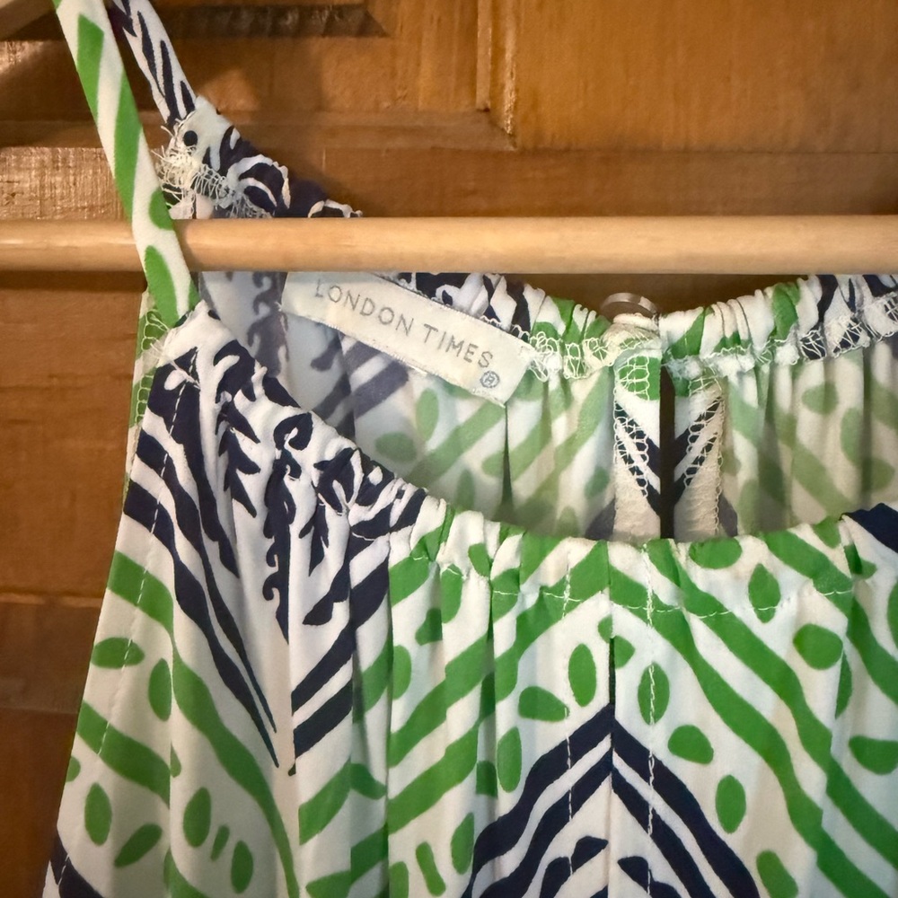 London Times Green and Blue Patterned Women’s One Piece Dress - Picture 8 of 10